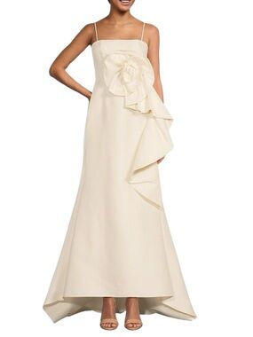 MWT Muse by Marchesa Strapless $299 MSRP Ivory A-Line Gown with Rosette